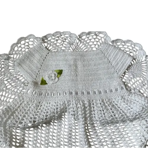 Vestido de Crochê para Bebê Branco
