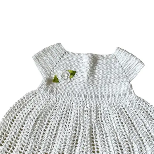 Vestido de Crochê para Bebê Branco
