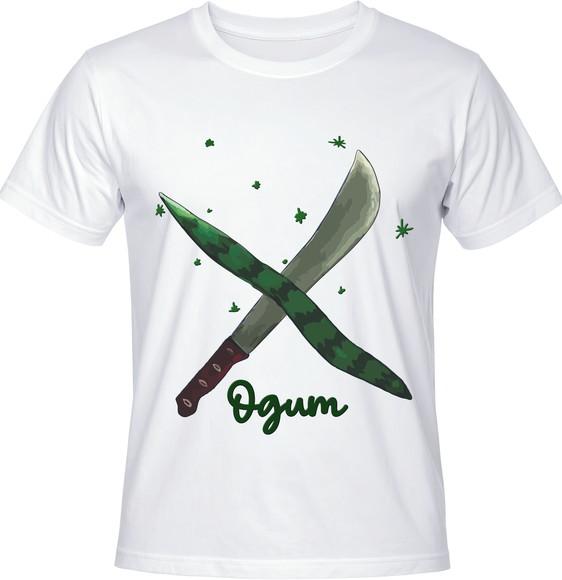 Camiseta Ogum Facões Cruzados Simbolismo e Natureza