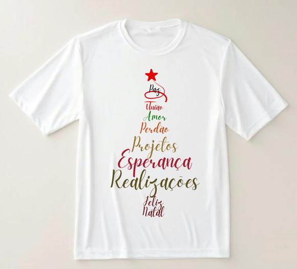 Camiseta com Mensagem de Feliz Natal