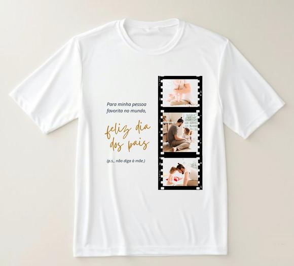 Camiseta Feliz Dia dos Pais Personalizada com Fotos