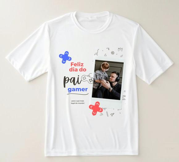 Camiseta Pai Gamer Personalizada com Foto