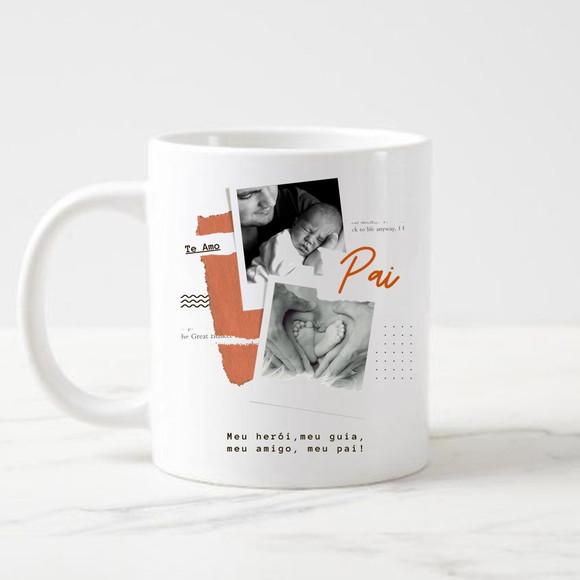 Caneca Pai Meu Herói Meu Guia Personalizada com Foto