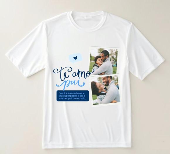 Camiseta Te Amo Pais Personalizada com Foto