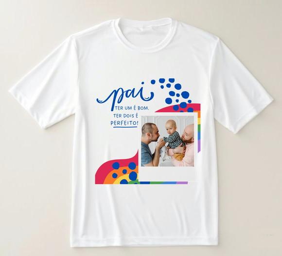 Camiseta para Pai Lgbtqia+ Personalizada com Foto