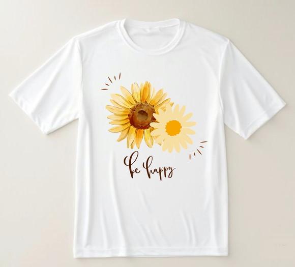 Camiseta Floral Be Happy