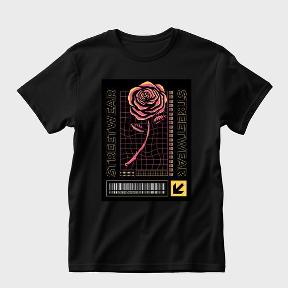 Camiseta Preta Flowers