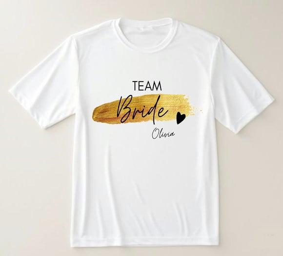 Camiseta Team Bride Personalizada com Nome da Noiva