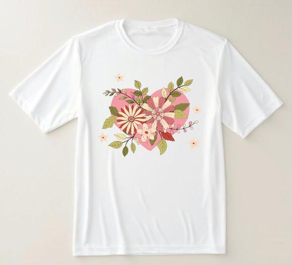 Camiseta Coração Floral