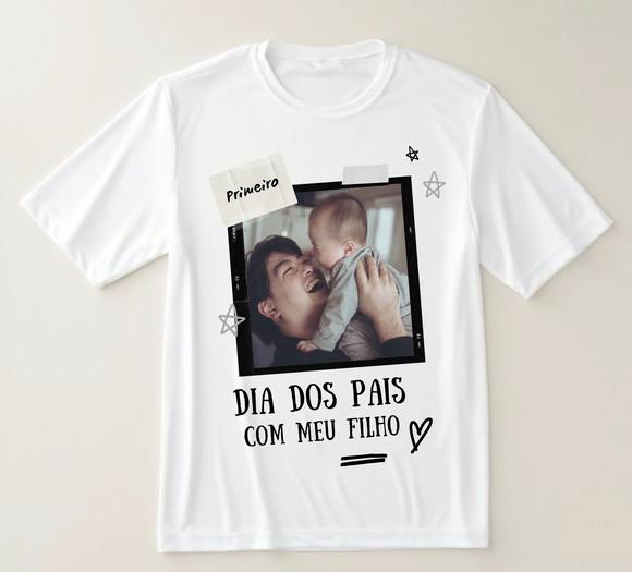 Camiseta Meu Primeiro Dia dos Pais Como Papai Personalizada