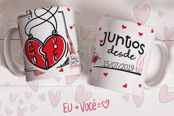 Caneca Dia dos Namorados Personalizada com Data
