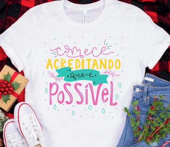 Camiseta Frase Acredite