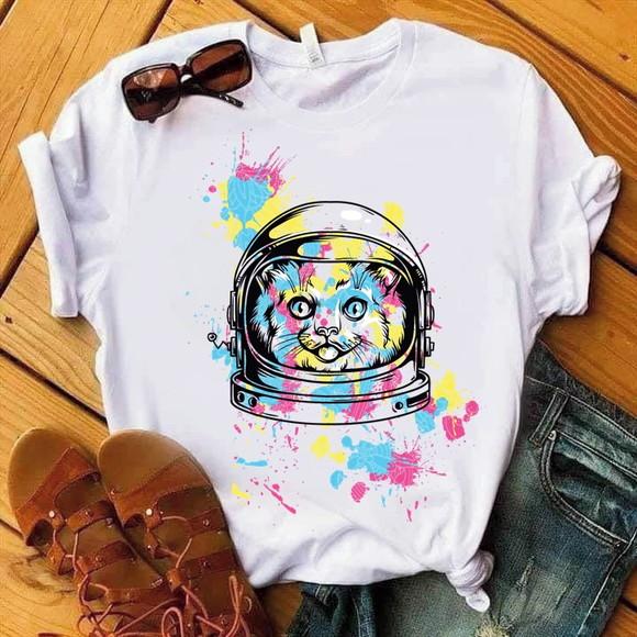 Camiseta Gato Astronauta