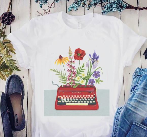 Camiseta Feminina Maquina de Escrever
