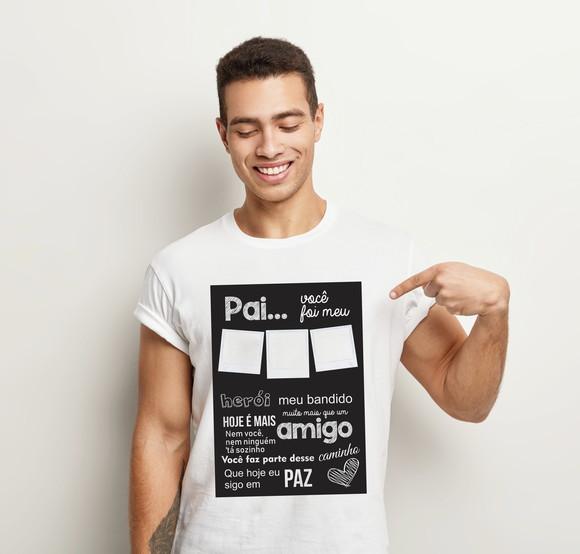 Camiseta Dia Dos Pais Personalizada Com Foto