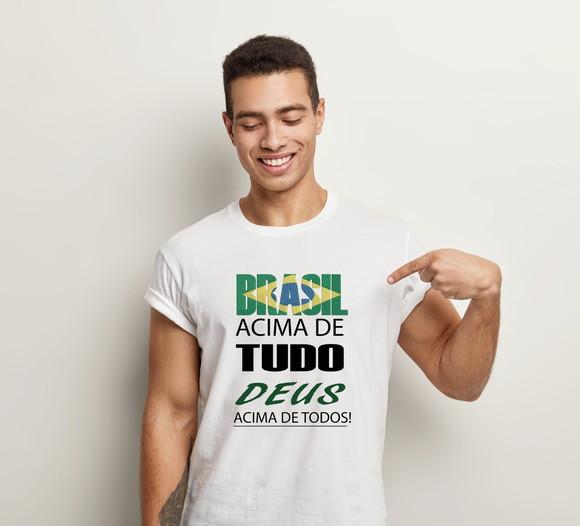 Camiseta Brasil Acima De Tudo Bolsonaro