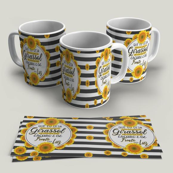 Caneca Porcelana Que Eu Seja Como Um Girassol