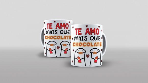 Caneca Dia dos Namorados Te Amo Mais Que Chocolate