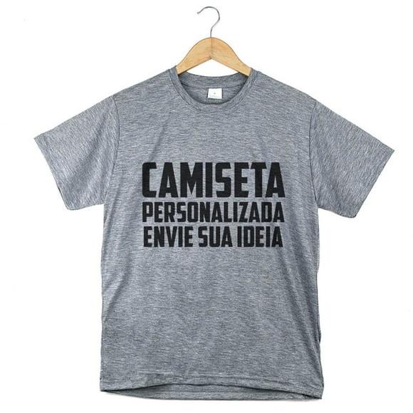 Camiseta Personalizada Cinza Mesclada