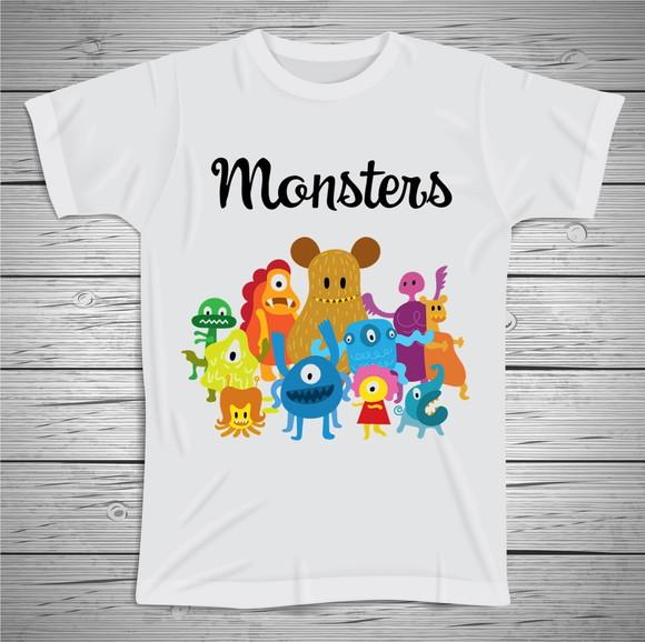 Camiseta Infantil Monstros