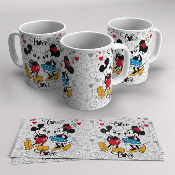 Caneca Porcelana Minie e Mickey