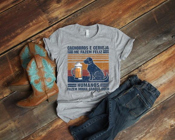 Camiseta Cachorros e Cerveja