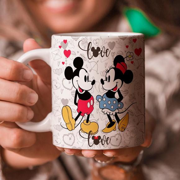 Caneca Porcelana Mickey e Minnie