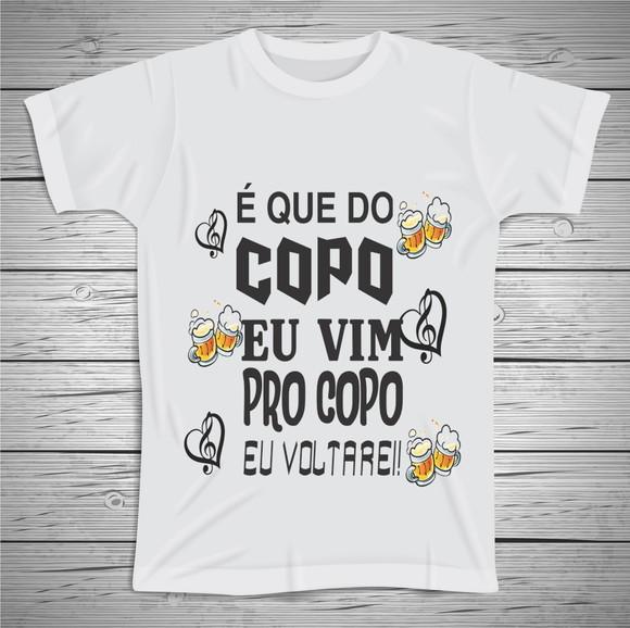 Camiseta Divertida Do Copo Eu Vim