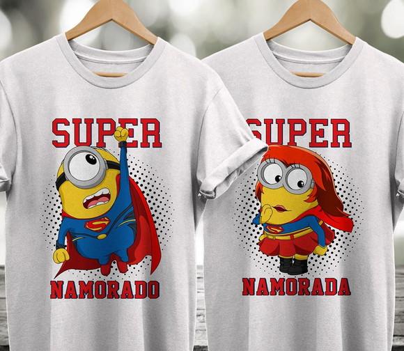 Kit Camisas Casal Super Namorado e Namorada