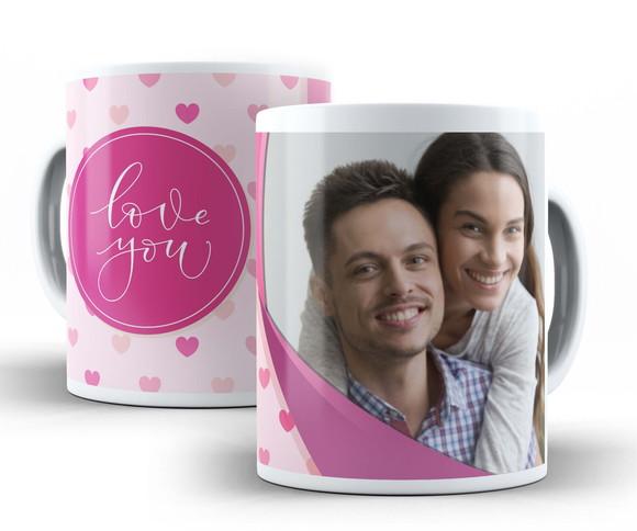 Caneca Dia dos Namorados Love You com Foto