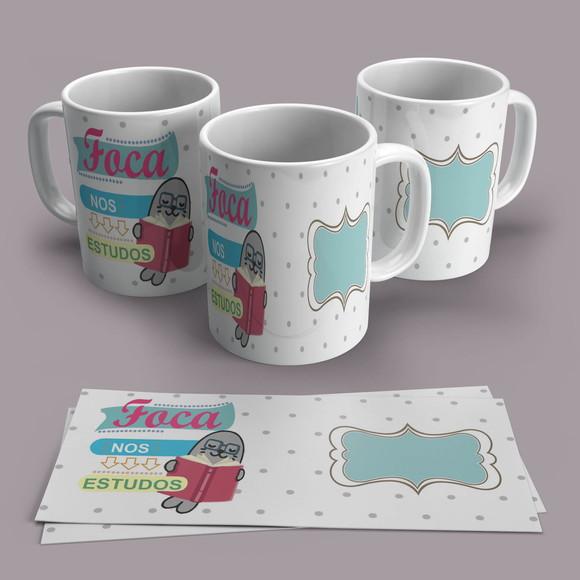 Caneca Porcelana Foca nos Estudos