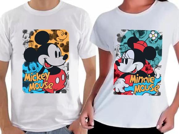 Kit Camiseta Dia dos Namorados Mickey e Minnie