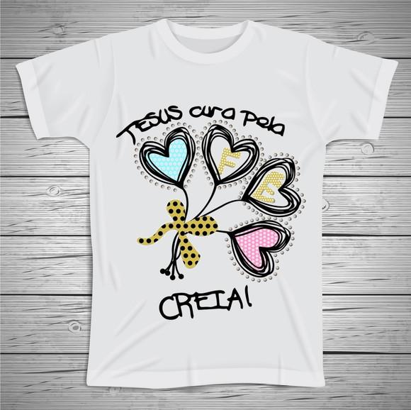 Camiseta Religiosa Jesus Cura Pela Fé