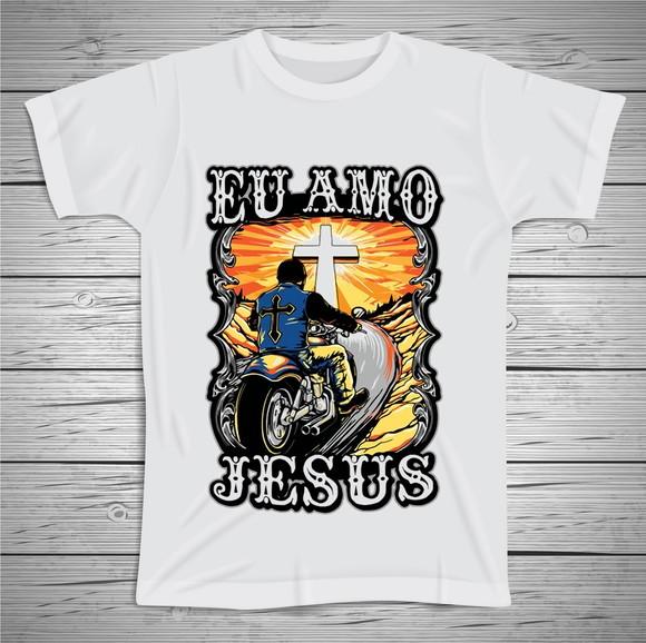 Camiseta Religiosa Eu Amo Jesus