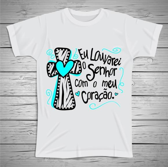 Camiseta Religiosa Eu Louvarei ao Senhor
