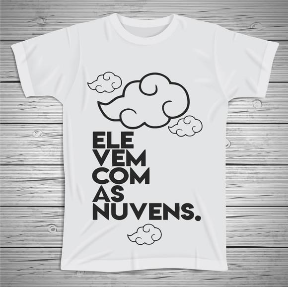 Camiseta Religiosa Ele Vem com as Nuves