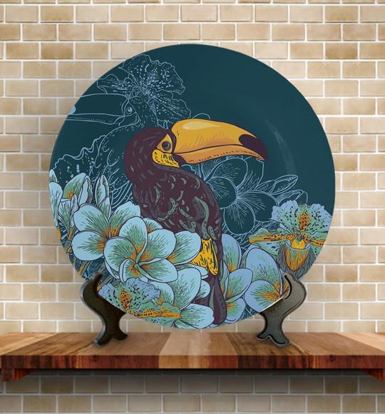 Prato Decorativo Pássaro