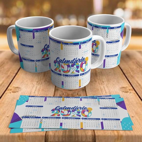 Caneca Porcelana Calendário 2020