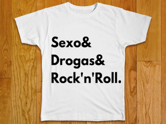 Camiseta Sexo Drogas e Rock