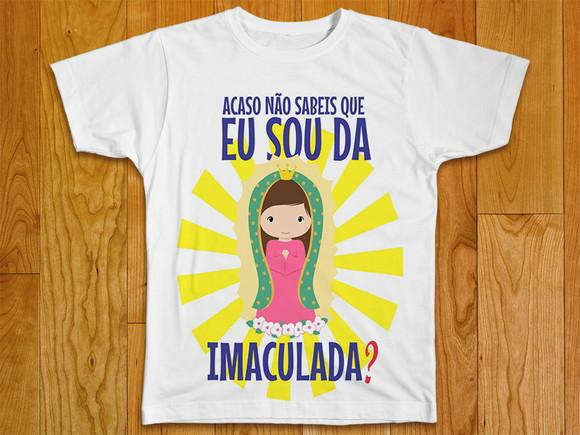 Camiseta Religiosa Acaso Não Sabes Que Sou Imaculada