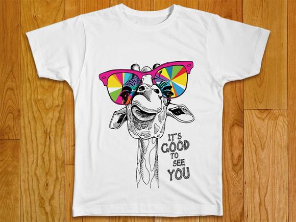 Camiseta Divertida Girafa