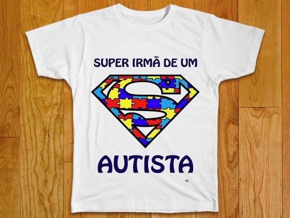 Camiseta Autismo Super Irmã de Autista