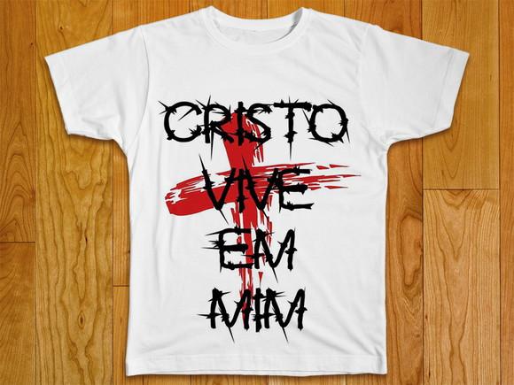 Camiseta Religiosa Cristo Vive em Mim