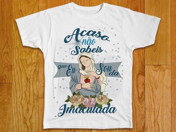 Camiseta Religiosa Eu Sou Imaculada