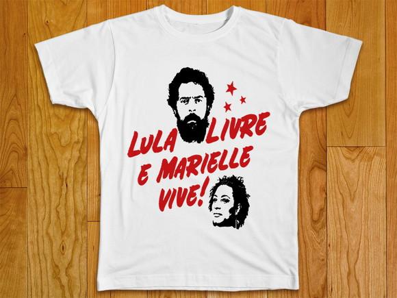 Camiseta Lula Livre e Marielle Vive