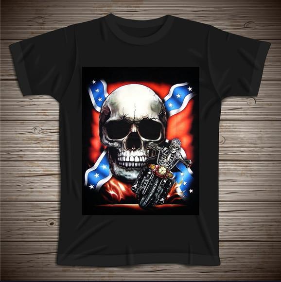 Camiseta Caveira Motociclismo