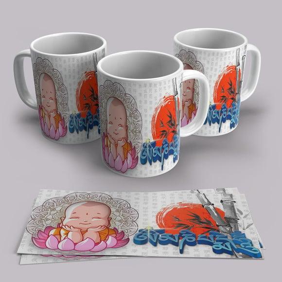 Caneca Porcelana Buda