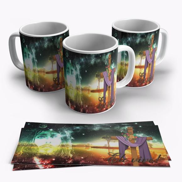 Caneca Porcelana Jesus Ele Vive