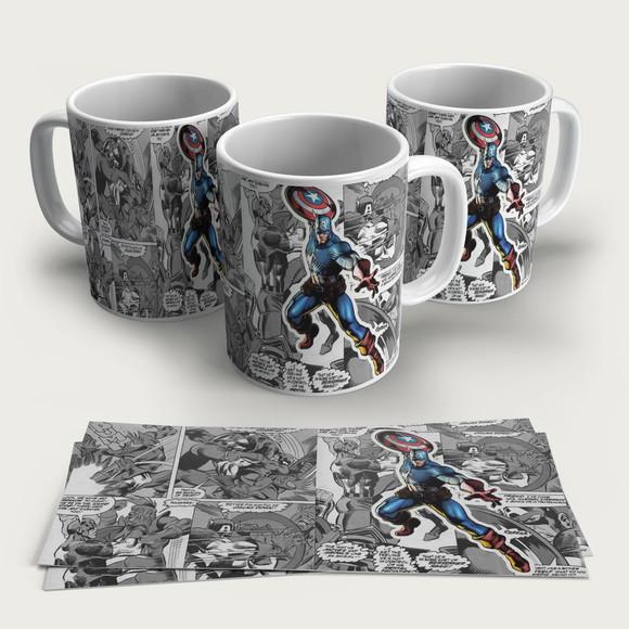 Caneca Porcelana Capitão América