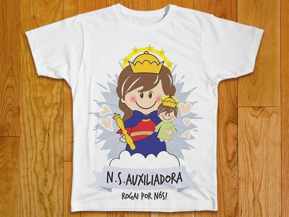 Camiseta Religiosa Nossa Senhora Auxiliadora